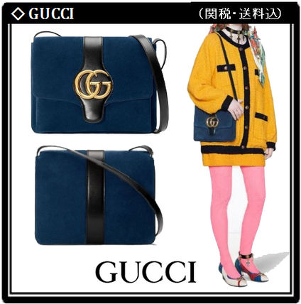 GUCCI Arli Suede Elegant Style Crossbody Logo Shoulder Bags 