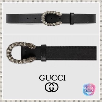 GUCCI Dionysus 2019 SS Leather Belt With Crystal Dionysus Buckle 432142AP0IN8176 