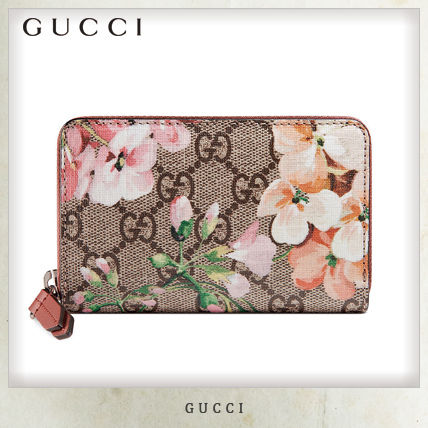 GUCCI 2017 18AW Unisex Canvas Logo Long Wallets 
