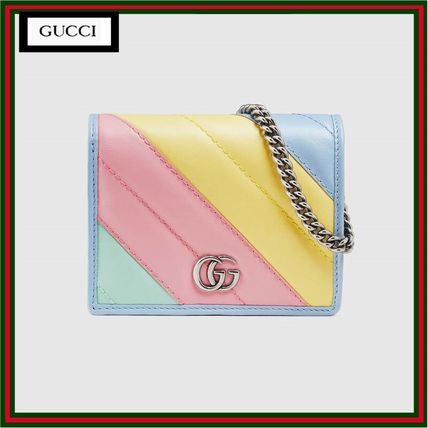 GUCCI GG Marmont Street Style Plain Leather Logo Folding Wallets 625693 DTDXP 3967 