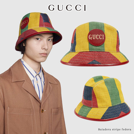GUCCI 2020 SS Baiadera Stripe Fedora 627158 4HL04 8474 