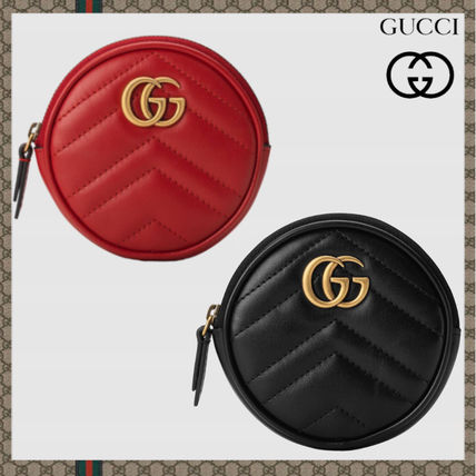 GUCCI GG Marmont 2019 20AW Leather Long Wallet Logo Coin Cases