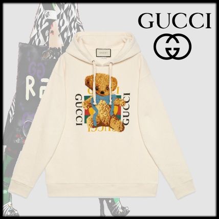 GUCCI 2019 20AW Oversize Sweatshirt With Gucci Logo And Teddy Bear 469251 X9N17 9101 