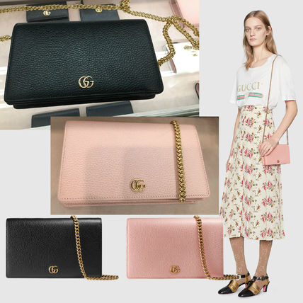 GUCCI GG Marmont 2019 SS Gg Marmont Leather Mini Chain Bag