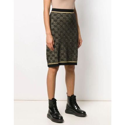 GUCCI 2019 20AW Short Monogram Wool Street Style Logo Mini Skirts 
