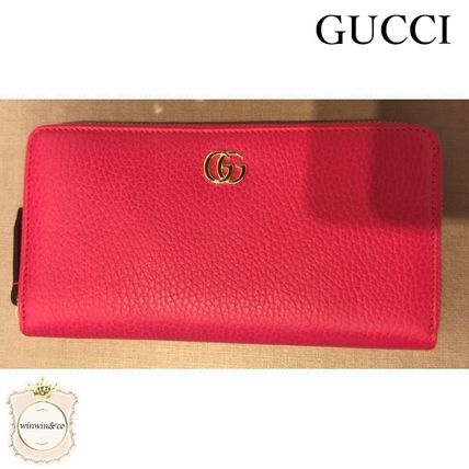 GUCCI GG Marmont Leather Long Wallets 