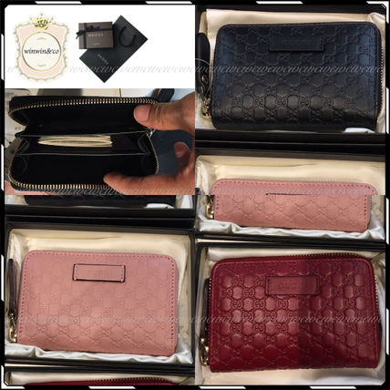 GUCCI Leather Long Wallet Card Holders 
