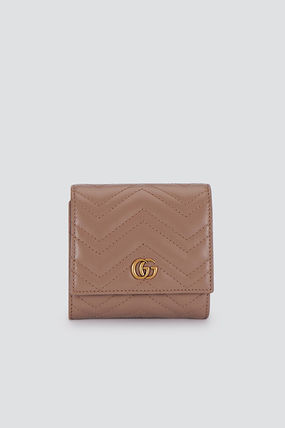 GUCCI GG Marmont 2020 SS Plain Folding Wallet Small Wallet Logo Folding Wallets 