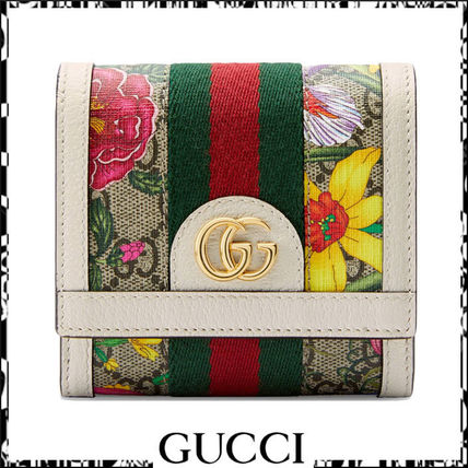 GUCCI Ophidia 2020 SS Flower Patterns Monogram Canvas Blended Fabrics Leather 59866292YBC 