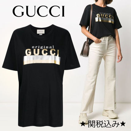 GUCCI 2020 21AW Crew Neck Cotton Short Sleeves Logo T Shirts 