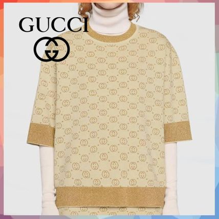 GUCCI 2020 Cruise Interlocking G Lame Wool Top 605920 XKAHT 8007 