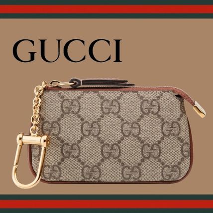 GUCCI GG Supreme 2019 SS Monogram Chain Leather KeychainsBag Charms 447964 KLQHG 8526 