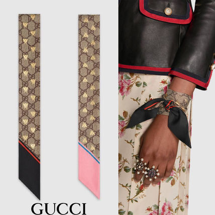 GUCCI GG Supreme 2019 SS Silk Logo Lightweight ScarvesShawls 