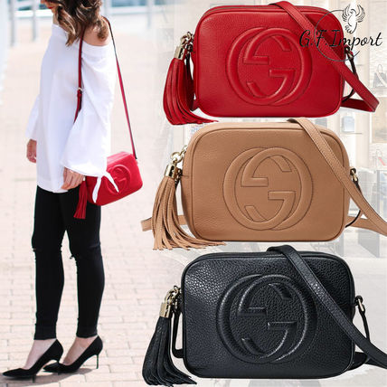 GUCCI Soho Plain Elegant Style Crossbody Logo Shoulder Bags 