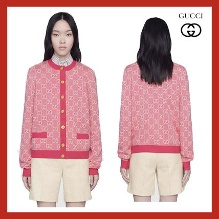 GUCCI 2020 21AW Monogram Casual Style Wool Long Sleeves Elegant Style Logo 