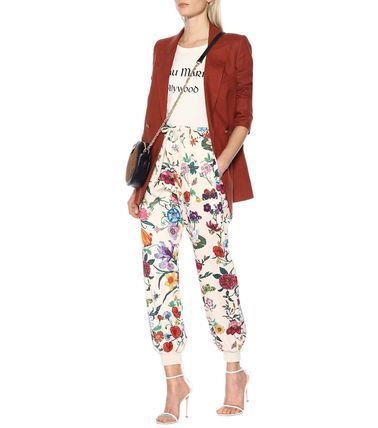 GUCCI 2019 SS Flower Patterns Street Style Elegant Style Pants 