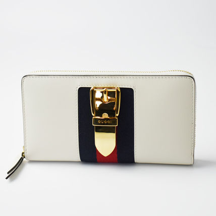 GUCCI Sylvie Sylvie Leather Zip Around Wallet 476083 CWLSG 8454 