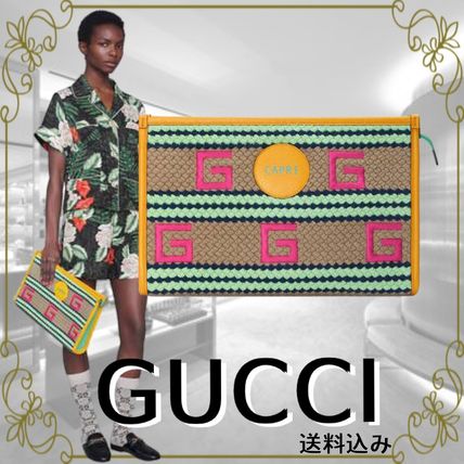 GUCCI 2020 SS Capri Striped Pouch 627080 2BMGG 9688 