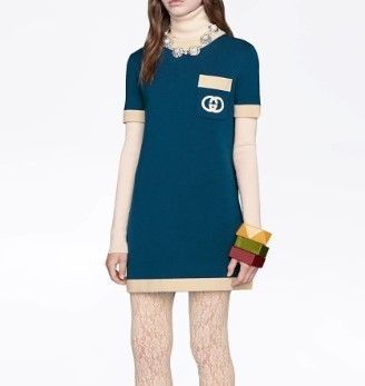 GUCCI 2020 SS Crew Neck Short Wool Plain Short Sleeves Elegant Style Logo 