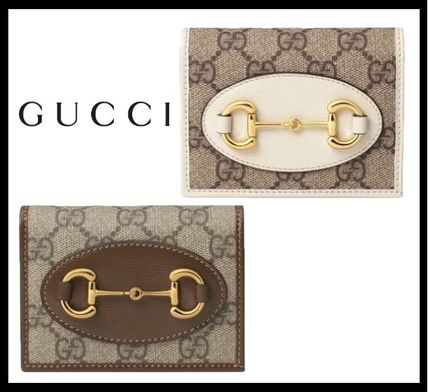 GUCCI 1955 Horsebit 2020 21AW Canvas Leather Folding Wallet Small Wallet