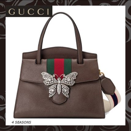 GUCCI 2018 Cruise 2WAY Plain Leather Crossbody Handbags 