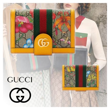 GUCCI Ophidia Leather Folding Wallet Card Holders 