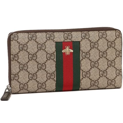 GUCCI Web Gg Supreme Zip Around Wallet 408831 KLQCN 8461 