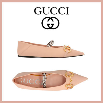 GUCCI 2020 21AW Chain Plain Leather Flats 6211611RH006705 