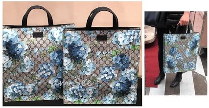 GUCCI Flower Patterns Casual Style Canvas A4 2WAY Leather 546325 