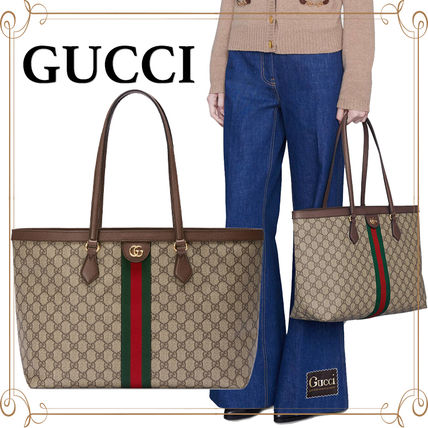 GUCCI Ophidia 2020 21AW Stripes Monogram Casual Style Unisex Canvas Blended Fabrics 631685 96IWB 8745 