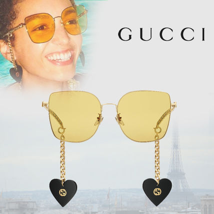 GUCCI 2020 SS Online Exclusive Specialized Fit Sunglasses With Charms 623839 I3330 8074 