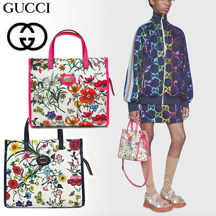GUCCI Flower Patterns 2WAY Elegant Style Totes 