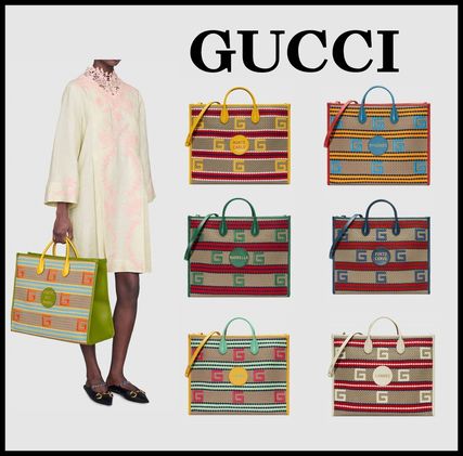 GUCCI 2020 SS Casual Style Leather Elegant Style Logo Totes 