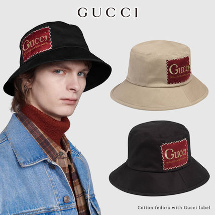 GUCCI 2020 21AW Cotton Fedora With Gucci Label 627174 4HK02 1000 627174 4HK02 1400 