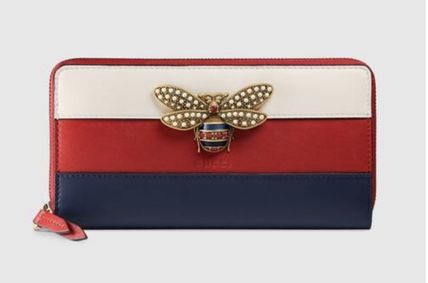 GUCCI 2017 18AW Unisex Leather Logo Long Wallets 