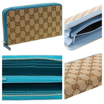 GUCCI 2019 20AW Monogram Unisex Canvas Plain Leather Long Wallet Bridal 363423 KY9LG 8611 