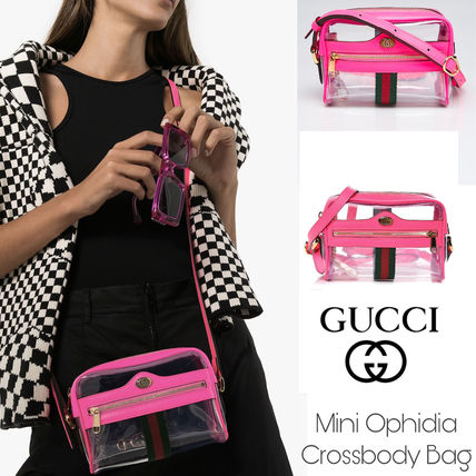 GUCCI Casual Style Calfskin Blended Fabrics 2WAY Plain Leather 