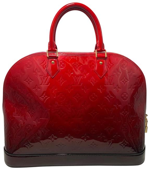 Louis Vuitton Alma Gm Ombre Red Vernis Satchel