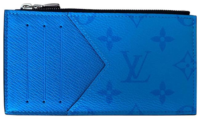 Louis Vuitton Blue Taigarama Coin Card Holder Wallet