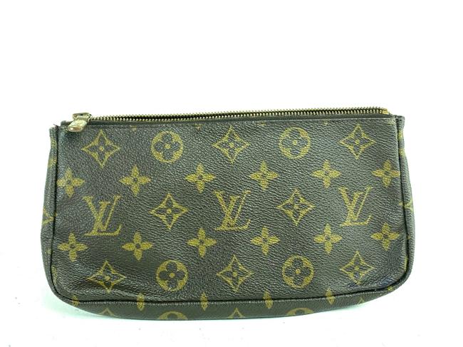 Louis Vuitton Brown Pochette Monogram Pouch 12lv618 Cosmetic Bag