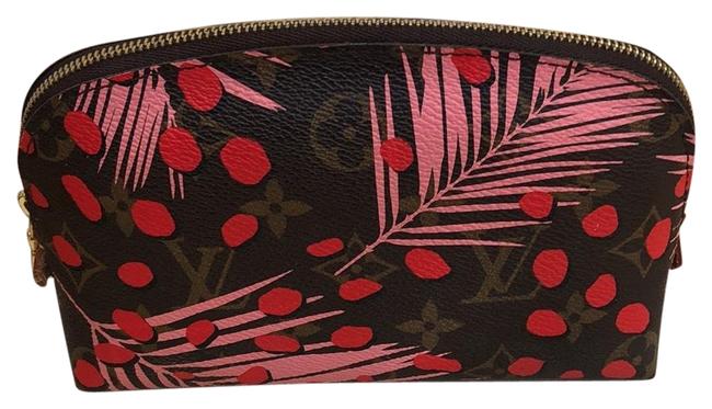 Louis Vuitton Brown Red Pink Jungle Pouch Sugar Cosmetic Bag