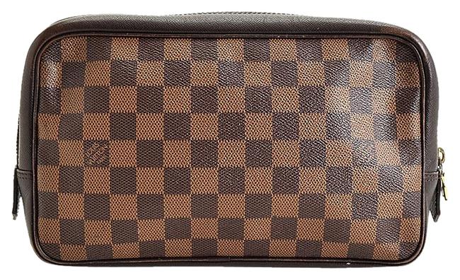 Louis Vuitton Brown Trousse 9627 Damier Ebene Toilette 23 Travel Case Cosmetic Bag