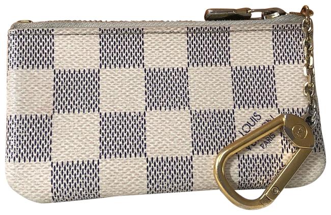 Louis Vuitton Damier Azur Key Pouch Key PouchCles Cosmetic Bag