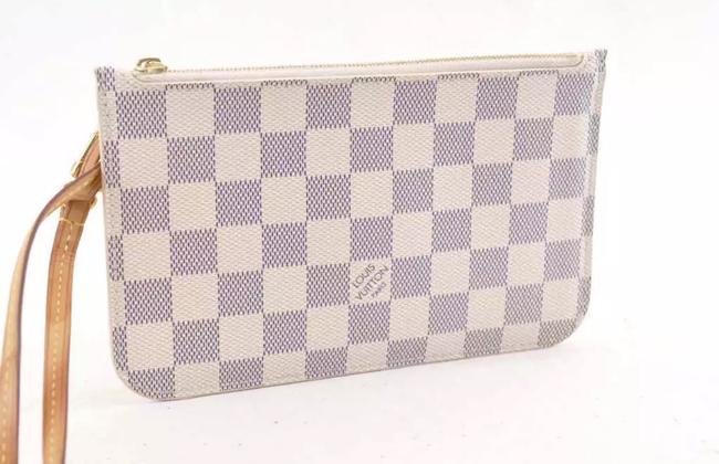 Louis Vuitton Damier Azur Neverfull Pochette Pouch Wristlet Cosmetic Bag