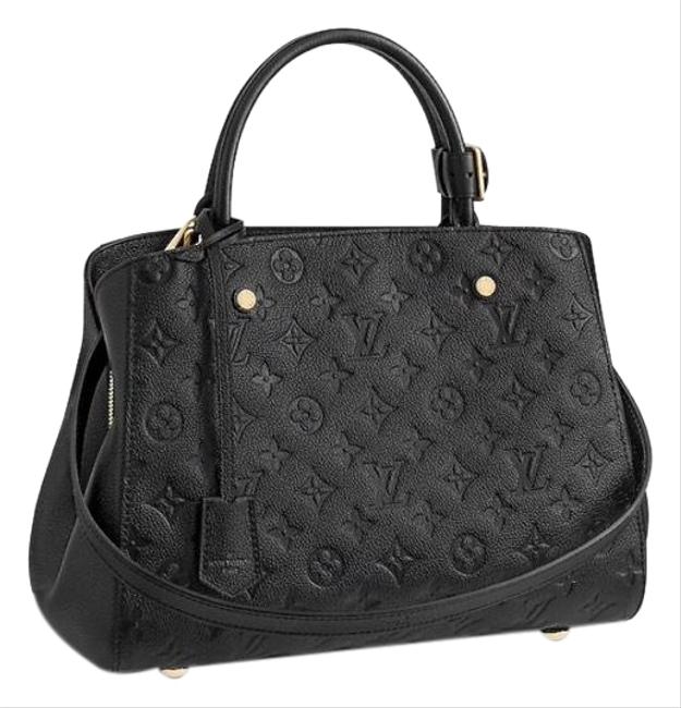 Louis Vuitton Montaigne Mm Black Leather Satchel