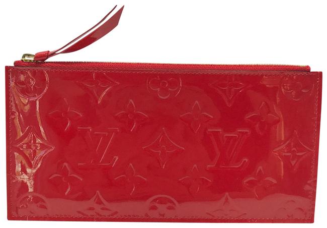 Louis Vuitton Pochette Felicie Insert Red Monogram Vernis Leather Clutch