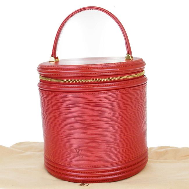 Louis Vuitton Red Cannes Hand Vanity Epi Leather Cosmetic Bag