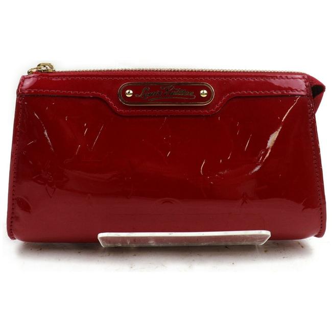 Louis Vuitton Red Pouch Trousse Monogram Vernis Mm 871796 Cosmetic Bag