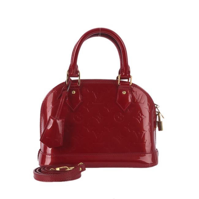 Louis Vuitton Alma Bb Fuchsia Monogram Leather Red Vernis Satchel