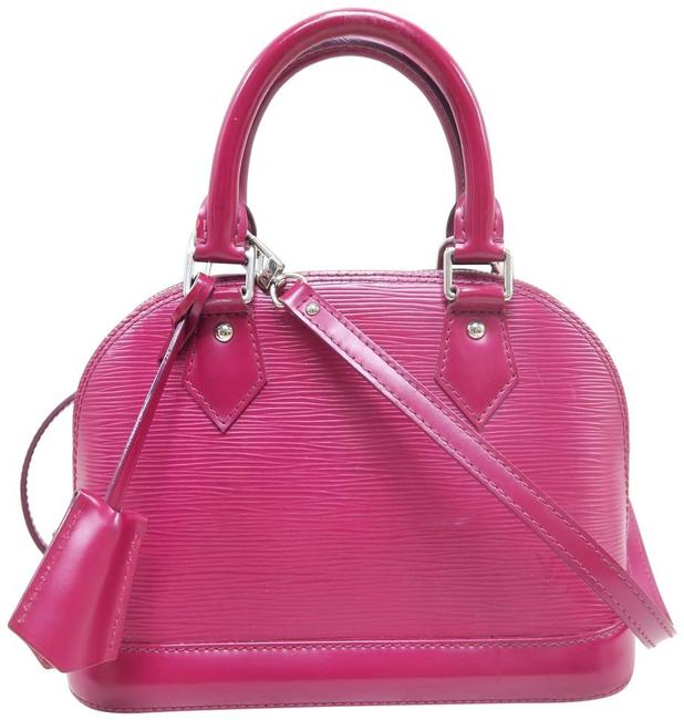 Louis Vuitton Alma Bb Leather Fuchsia Epi Satchel